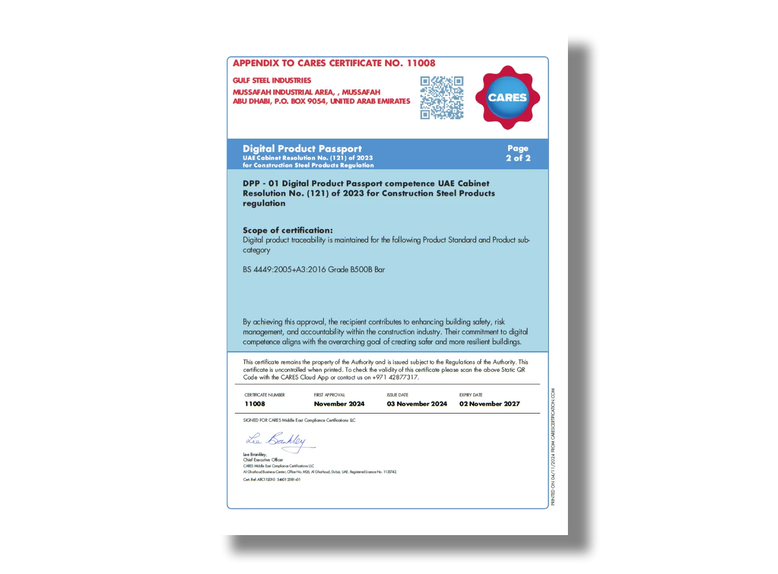 CARES - QMS Cert - GSIC - 1