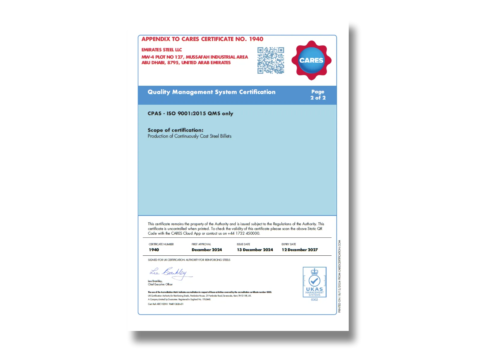 CARES - QMS Cert - GSIC - 1